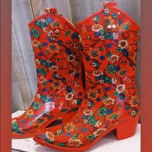 Cowboy styled rain boots